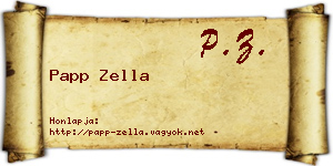 Papp Zella névjegykártya
