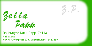 zella papp business card